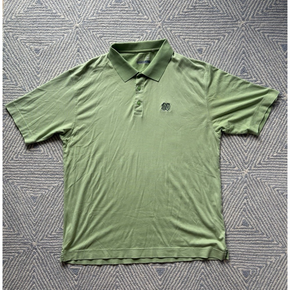 Cutter & Buck DryTec Notre Dame Polo Shirt - Green/White Stripe - XL